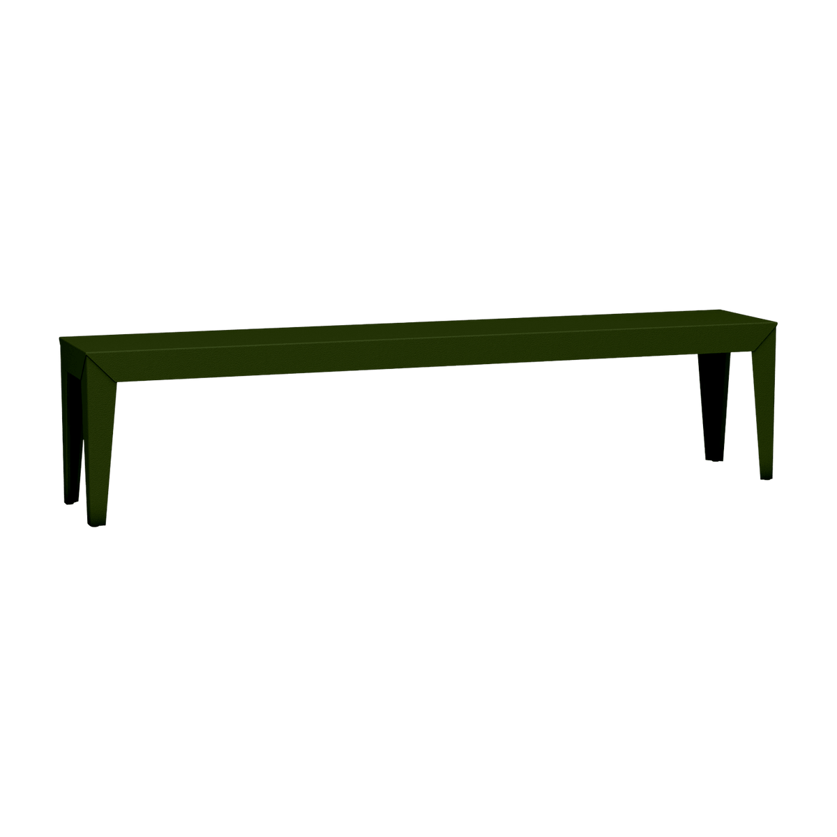 Banc en acier mat olive 195 cm Zef - Matière Grise - The Cool Republic