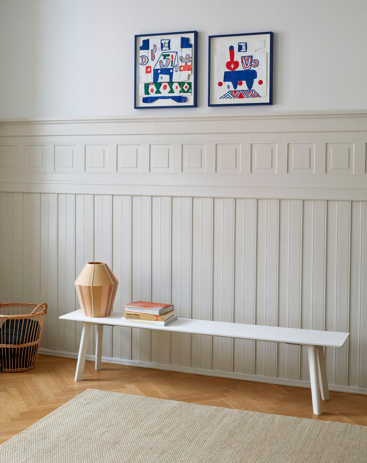 Banc en bois blanc 75x35x45 cm CPH Deux 215 - HAY - The Cool Republic
