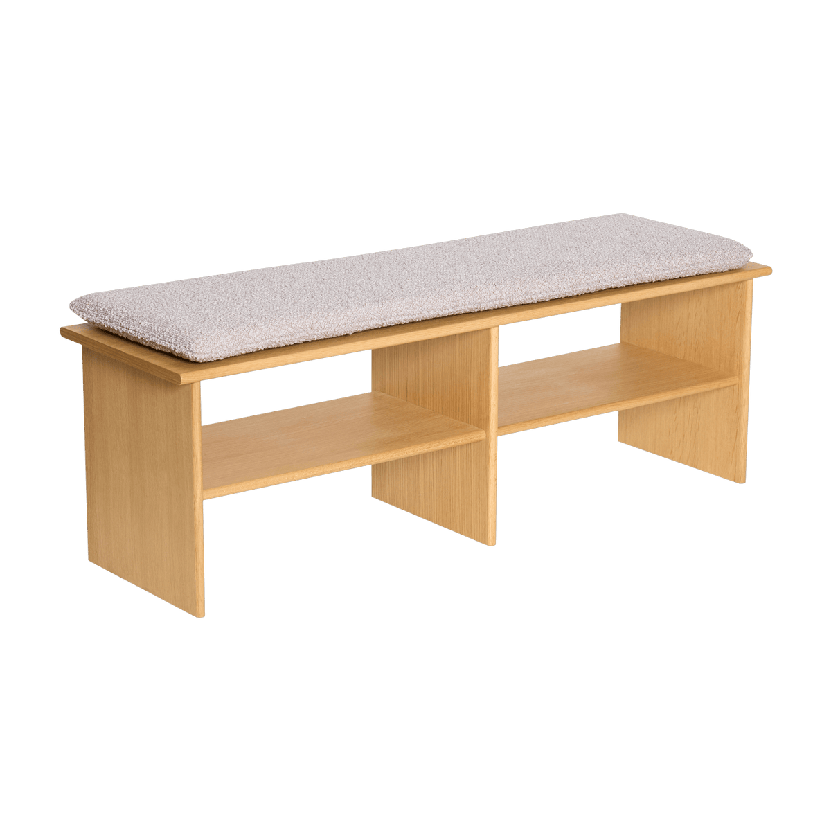 Banc en bois de chêne 132x40x47cm Layer - Hübsch - The Cool Republic