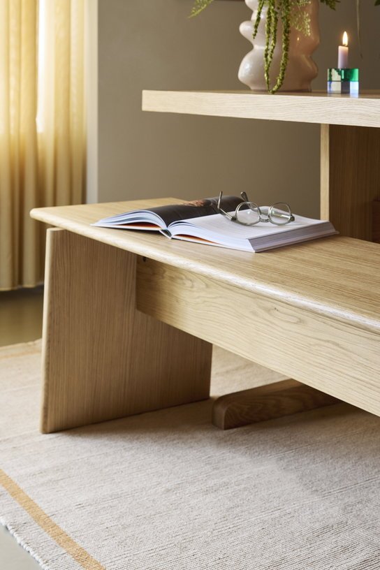Banc en bois de chêne 180x44x48cm Baenk - Hübsch - The Cool Republic