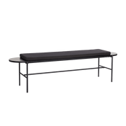 Banc en bois noir avec coussin - Hübsch - The Cool Republic
