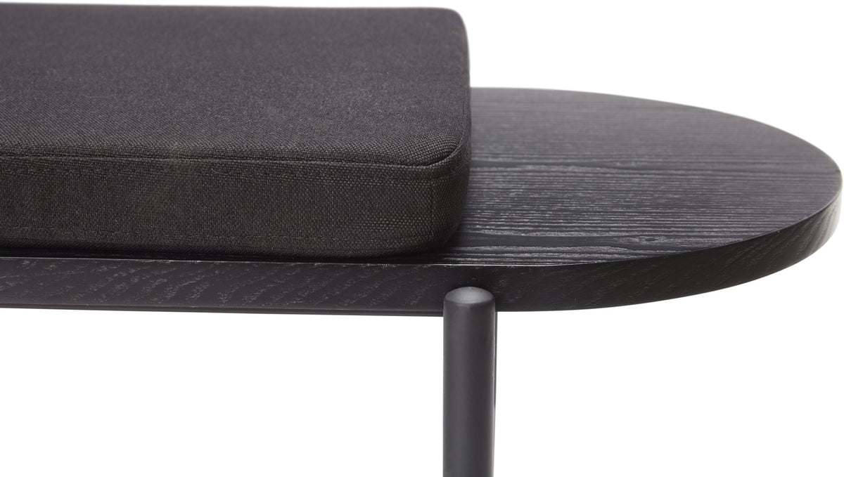 Banc en bois noir avec coussin - Hübsch - The Cool Republic