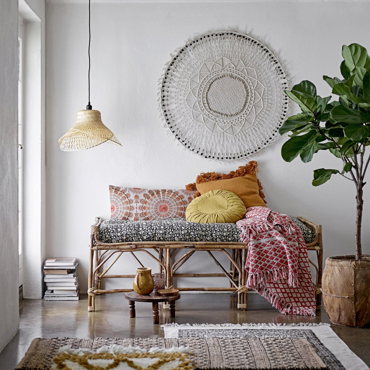 Banc en cannage Pammi - Bloomingville - The Cool Republic