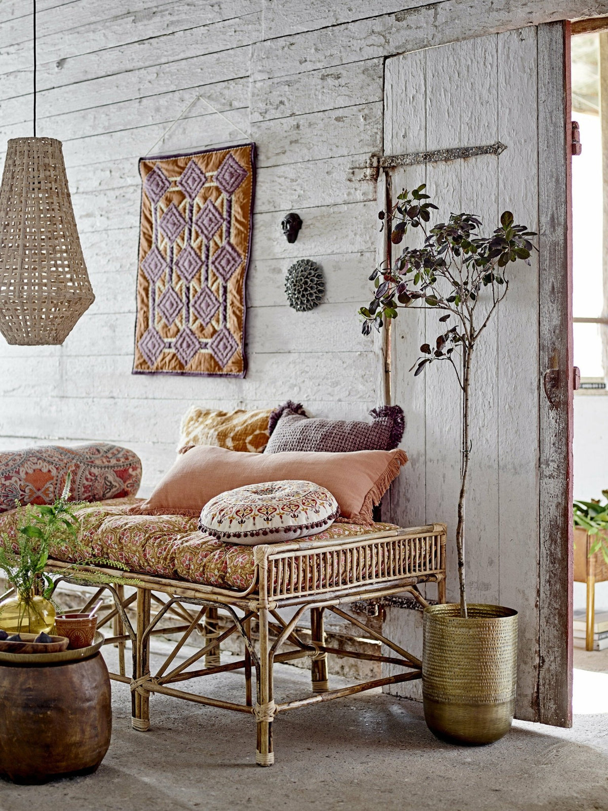 Banc en cannage Pammi - Bloomingville - The Cool Republic