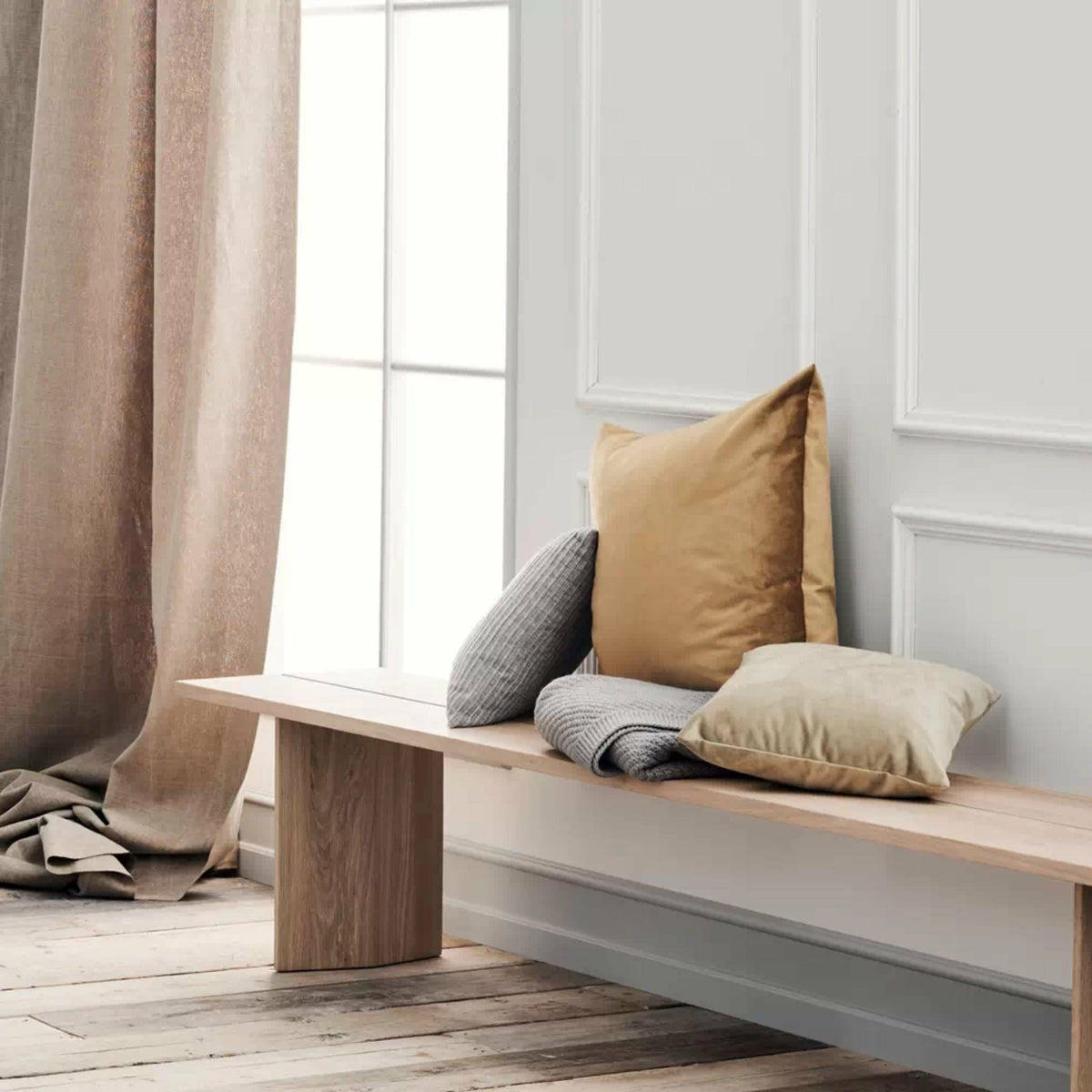 Banc en chêne huilé pigmenté blanc 180 cm Alp - Bolia - The Cool Republic