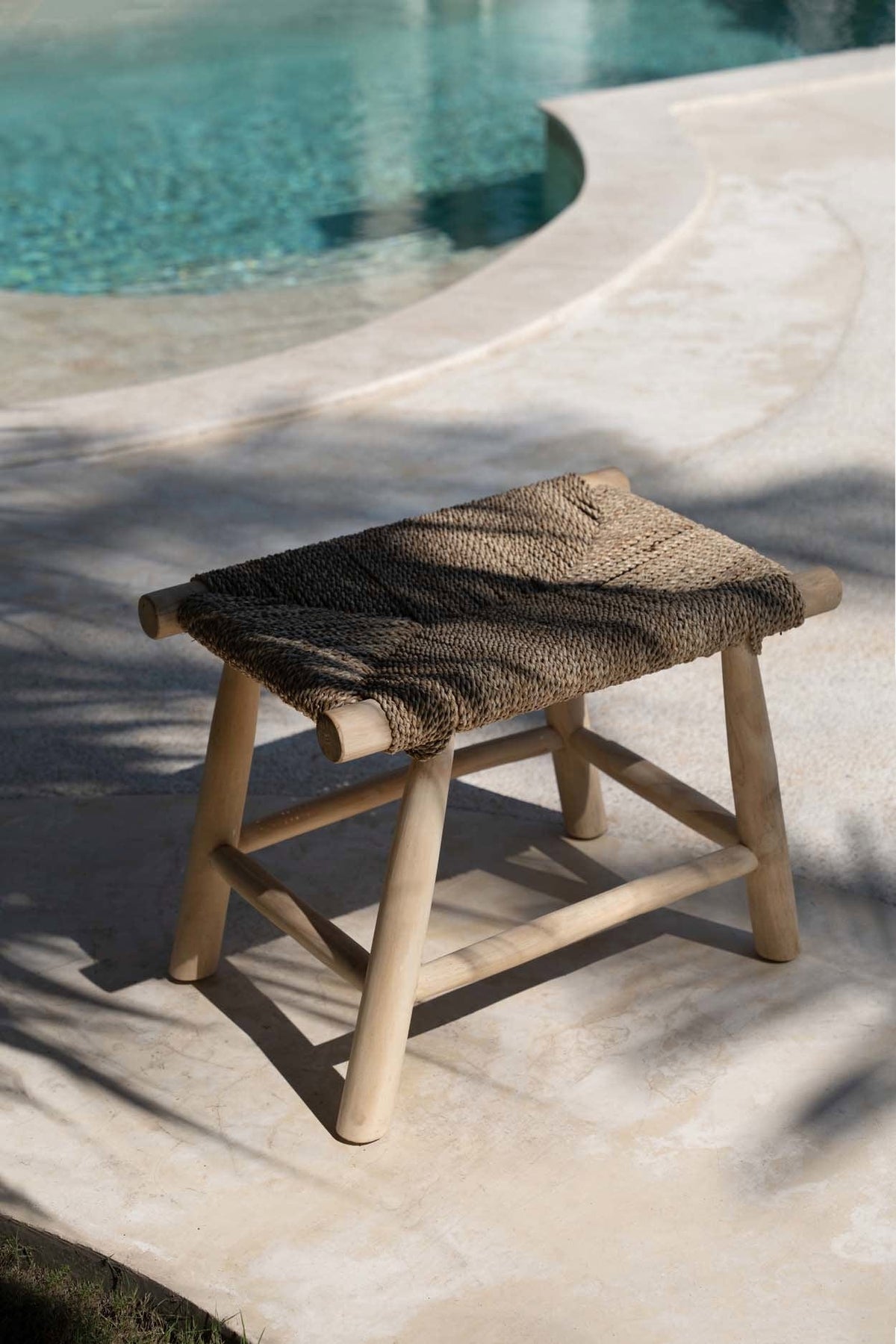 Banc en jonc de mer tressé naturel beige 60x40x45cm Porto - Bazar Bizar — vue 5