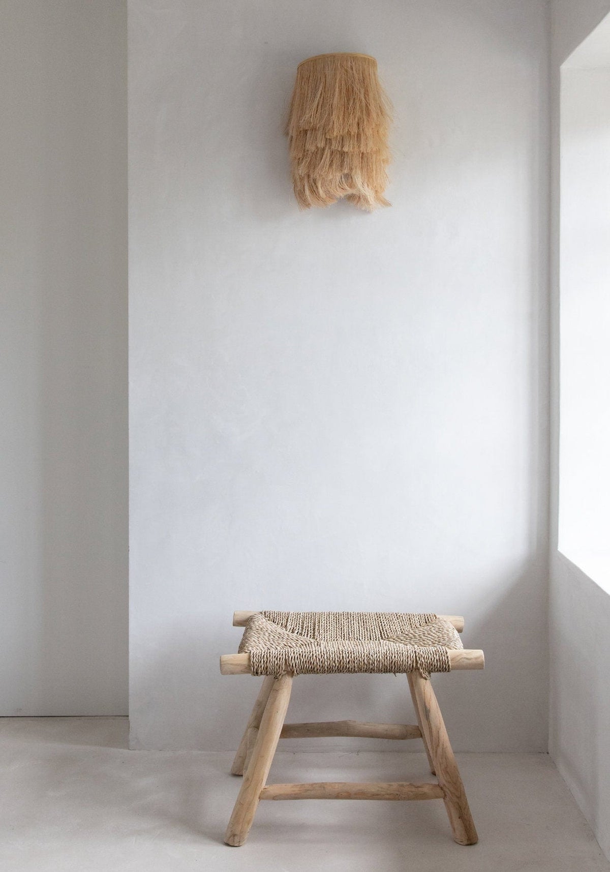 Banc en jonc de mer tressé naturel beige 60x40x45cm Porto - Bazar Bizar — vue 6