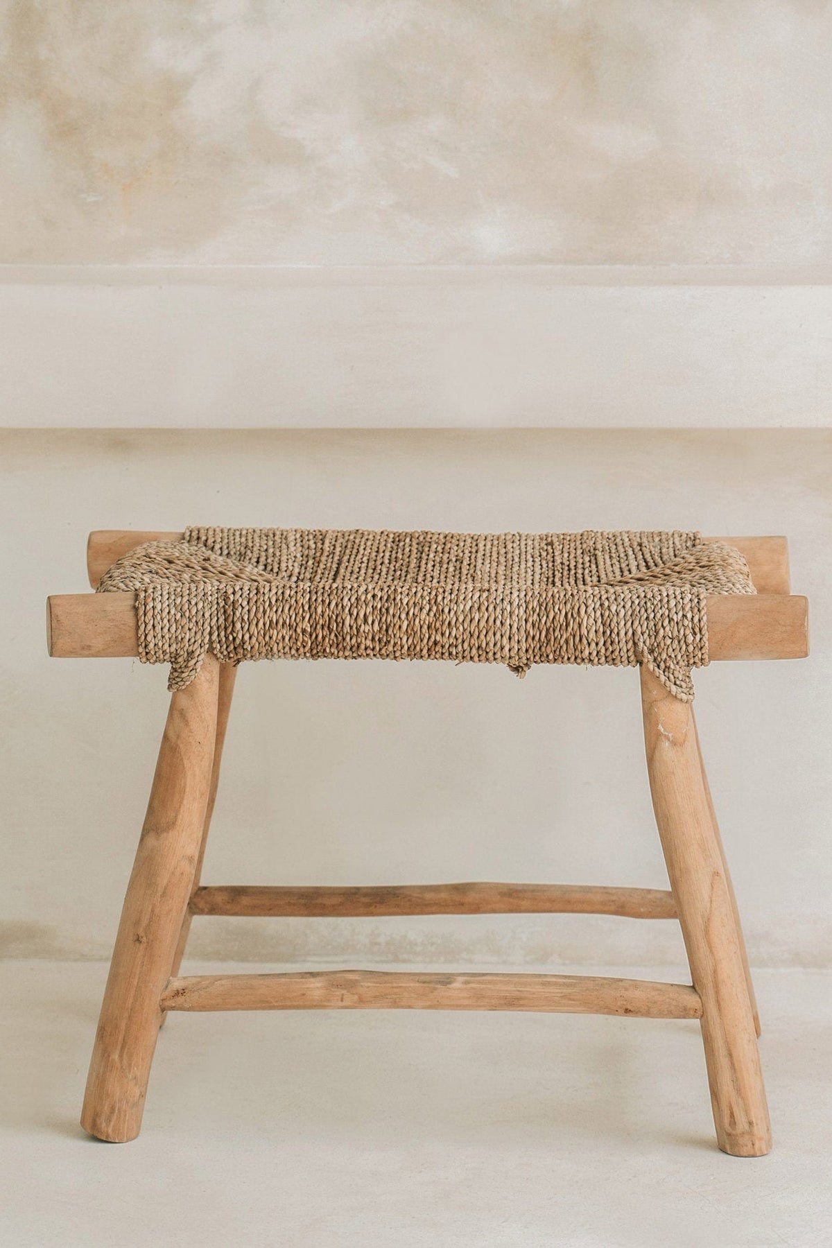 Banc en jonc de mer tressé naturel beige 60x40x45cm Porto - Bazar Bizar — vue 7