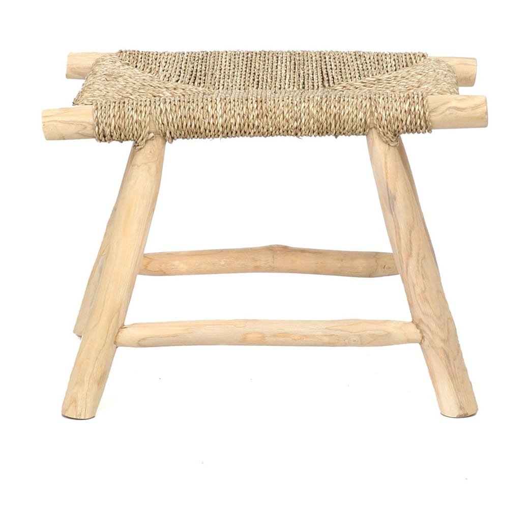 Banc en jonc de mer tressé naturel beige 60x40x45cm Porto - Bazar Bizar — vue 8