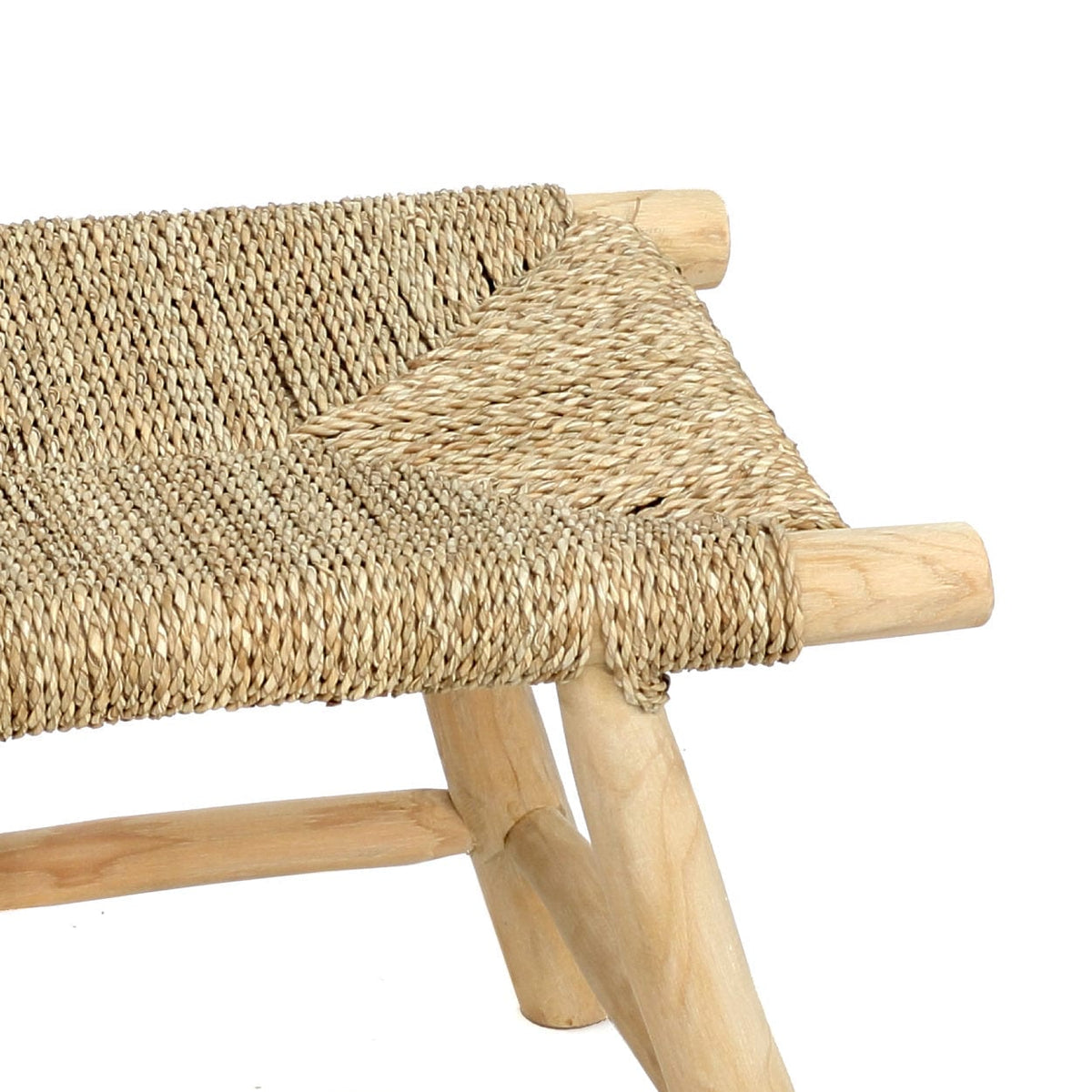 Banc en jonc de mer tressé naturel beige 60x40x45cm Porto - Bazar Bizar — vue 9
