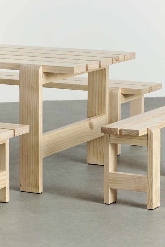 Banc en pin laqué 190 x 32 x 45 cm Weekday - Hay - The Cool Republic