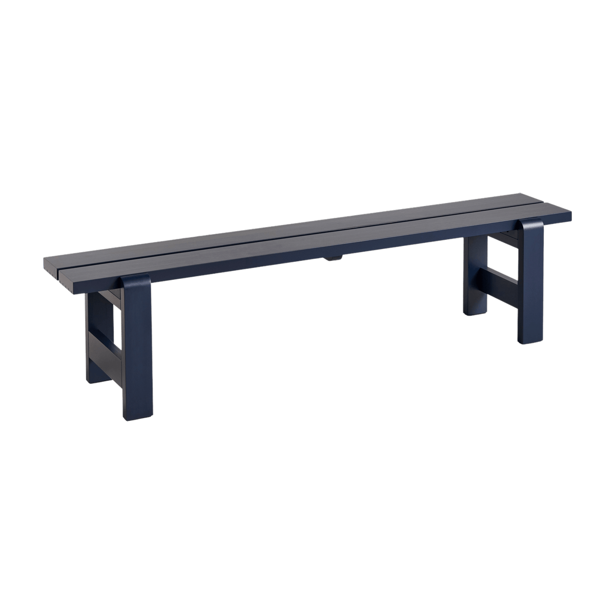Banc en pin laqué bleu métal 190 x 32 x 45 cm Weekday - Hay - The Cool Republic