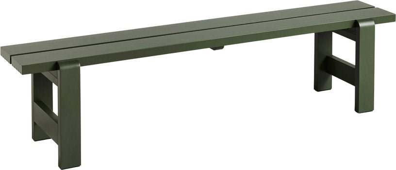 Banc en pin laqué olive 190 x 32 x 45 cm Weekday - Hay - The Cool Republic