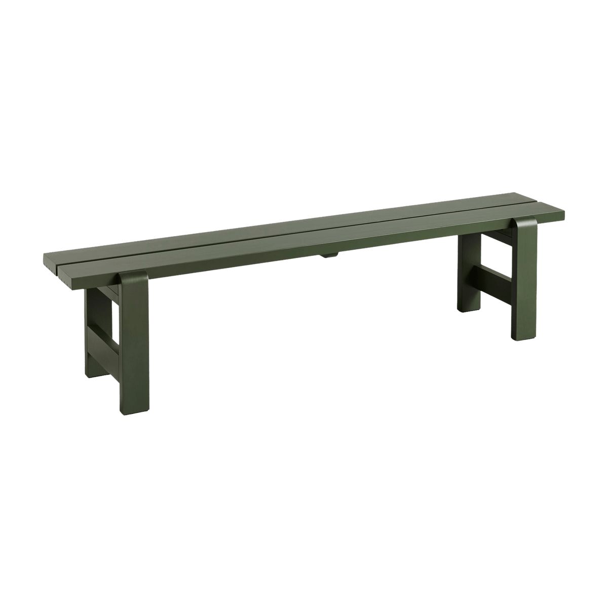 Banc en pin laqué olive 190 x 32 x 45 cm Weekday - Hay - The Cool Republic