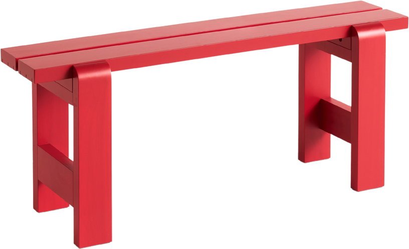 Banc en pin laqué rouge 111 x 23 x 45 cm Weekday - Hay - The Cool Republic