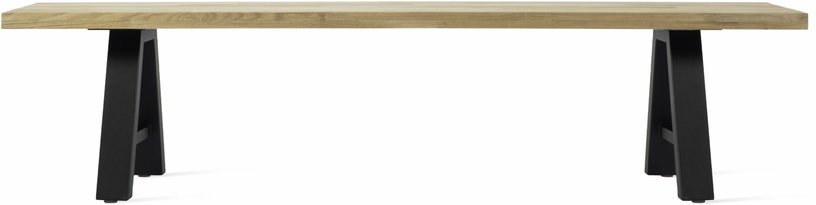 Banc en teck massif et structure noire 195x40 cm Matteo - Vincent Sheppard - The Cool Republic