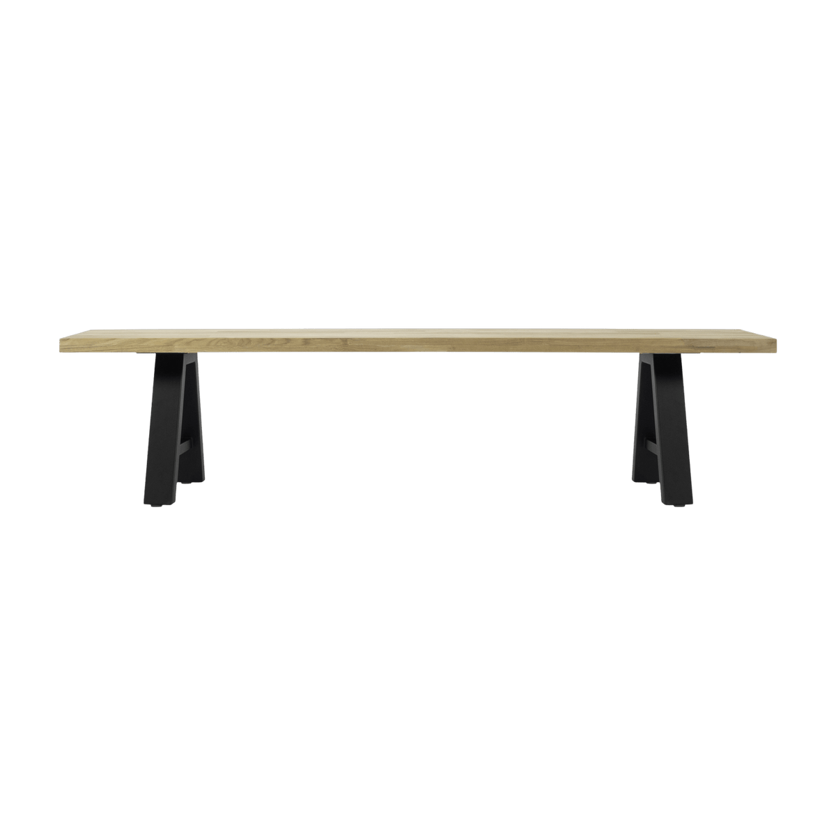 Banc en teck massif et structure noire 195x40 cm Matteo - Vincent Sheppard - The Cool Republic