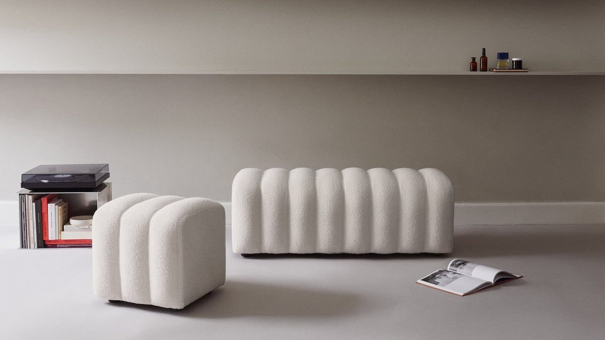 Banc en tissu barnum bouclé 24 Studio - NORR11 - The Cool Republic