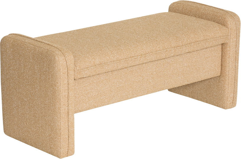 Banc en tissu beige 100x38x42cm Well - Hübsch