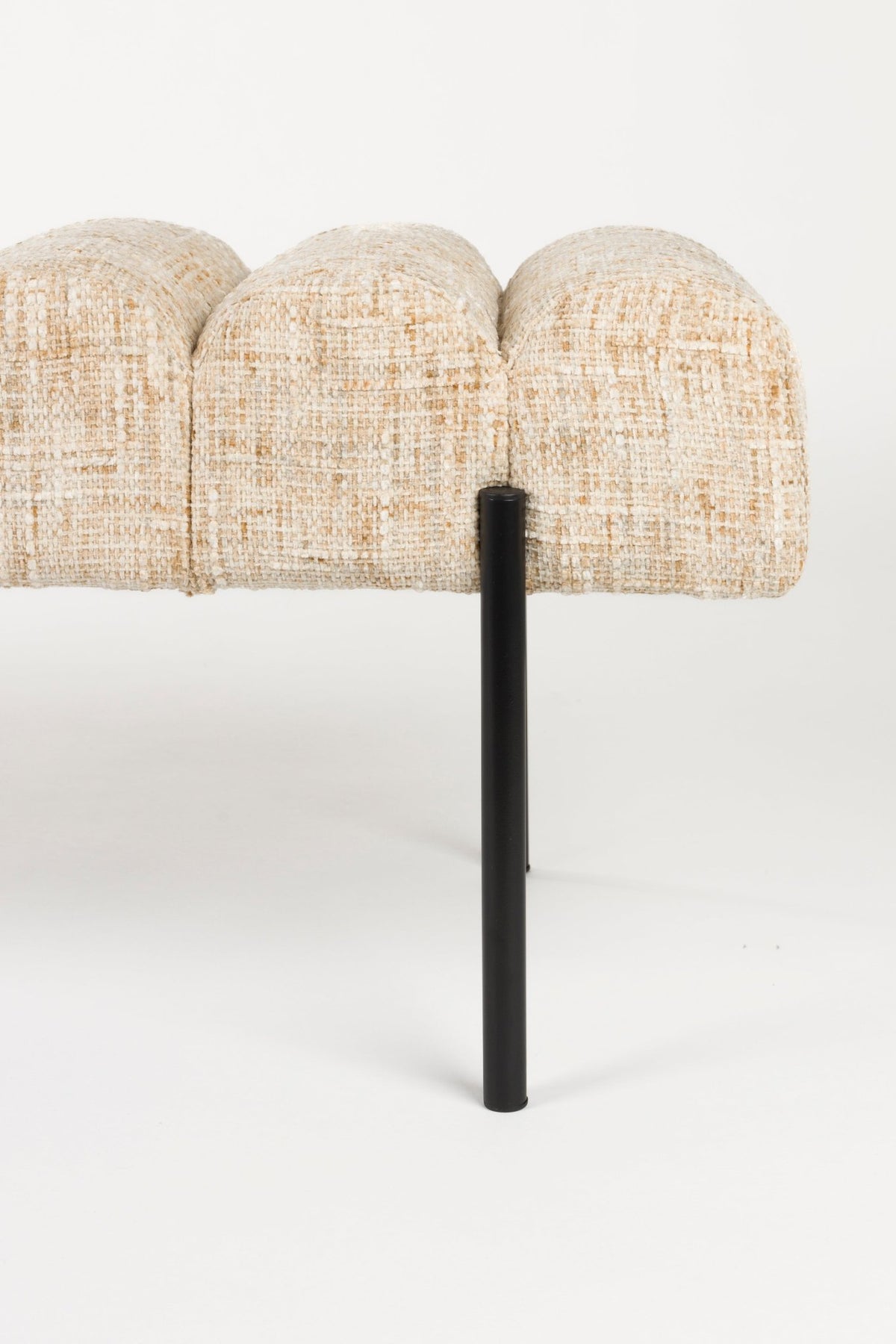 Banc en tissu beige et acier noir 160 x 41,5 x 45 cm Varen - The Cool Republic - The Cool Republic