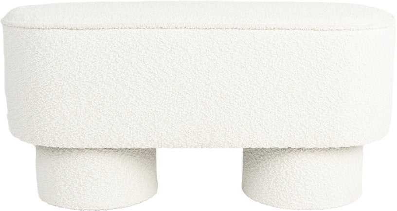 Banc en tissu blanc 93x35x44,5cm Lumo - The Cool Republic - The Cool Republic
