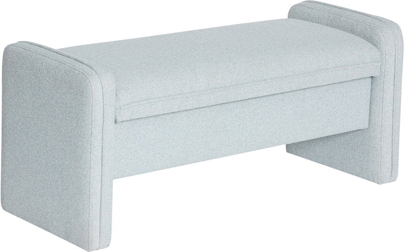 Banc en tissu bleu clair 100x38x42cm Well - Hübsch