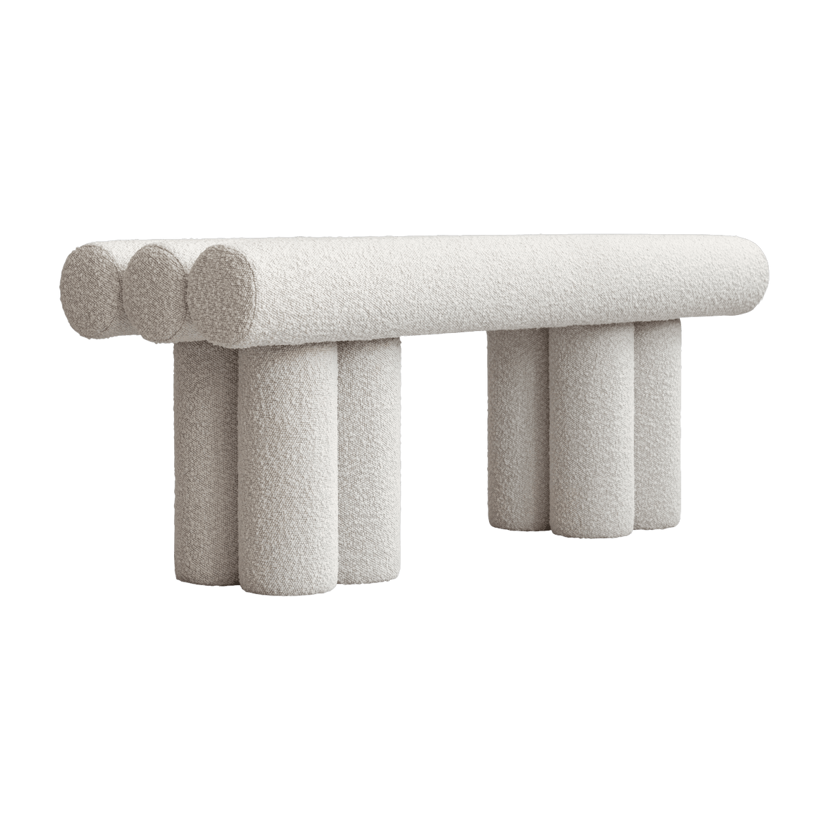 Banc en tissu bouclé blanc cassé 120x39x48,5cm Hiro - 101 COPENHAGEN - The Cool Republic