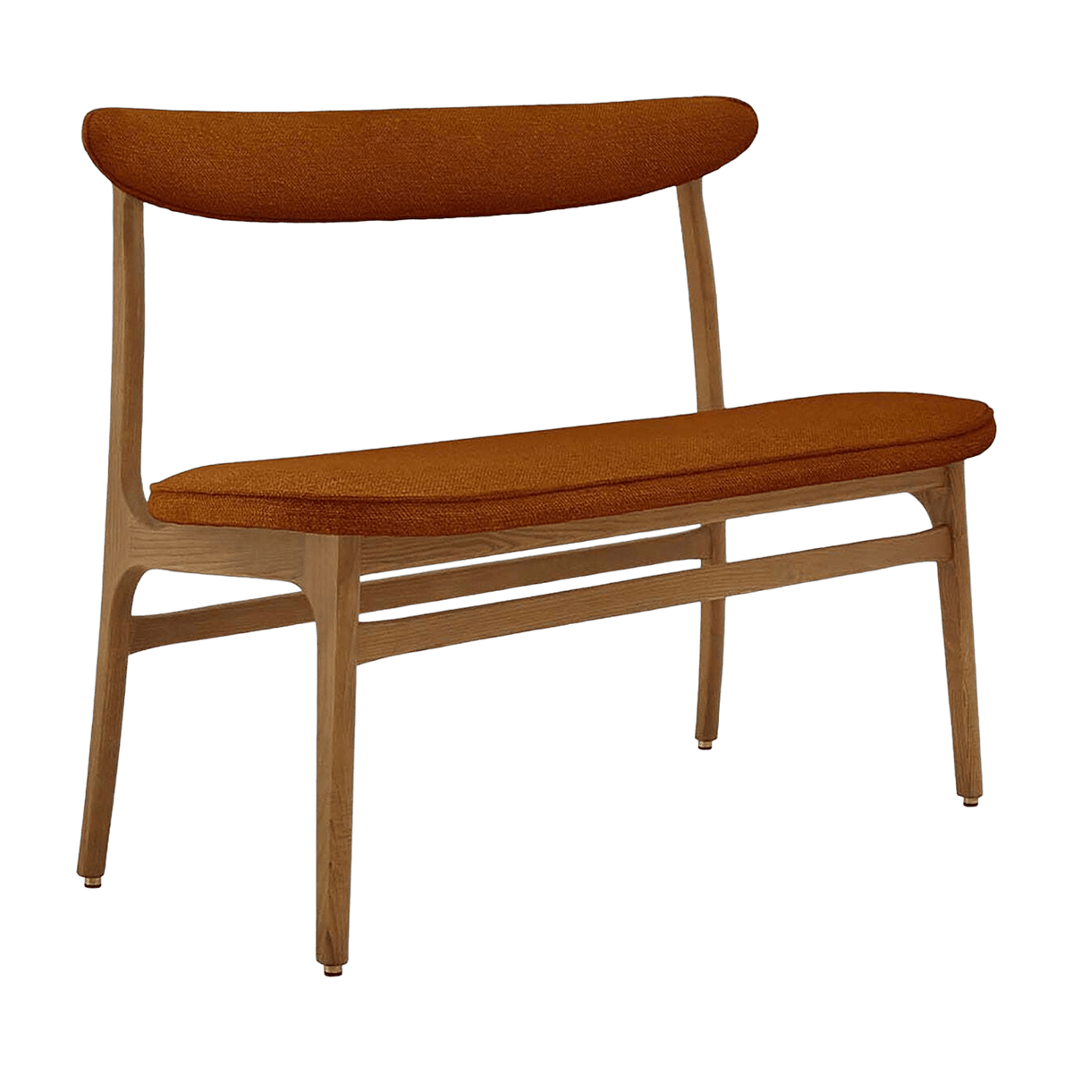 Banc en tissu bouclé sierra et bois de frêne foncé 52 cm bouclé Série 200-190 - 366 Concept - The Cool Republic