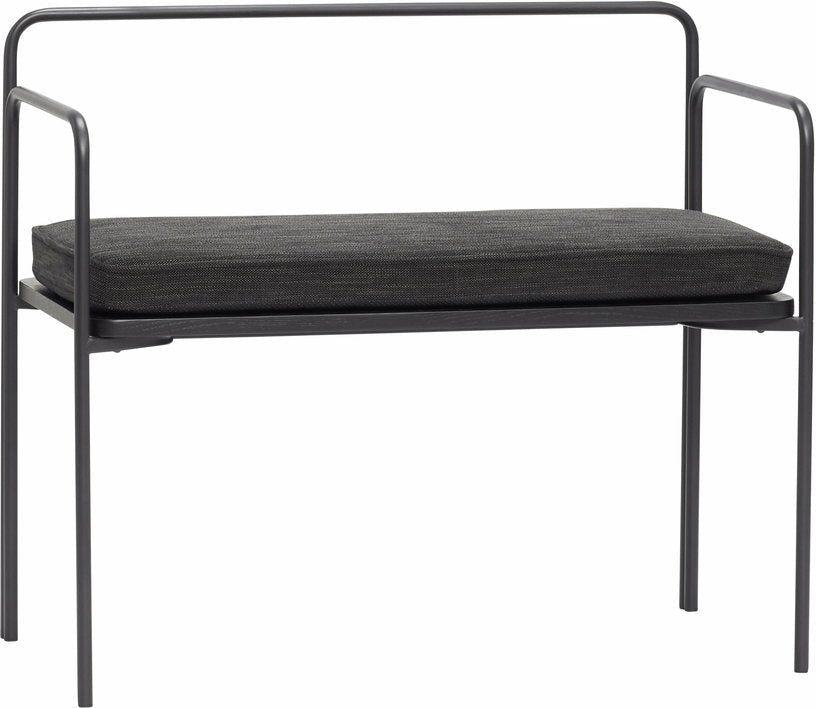 Banc en tissu noir et métal - Hübsch - The Cool Republic
