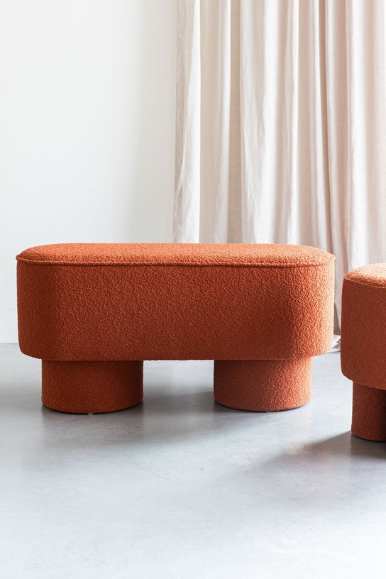 Banc en tissu terracotta 93x35x44,5cm Lumo - The Cool Republic - The Cool Republic