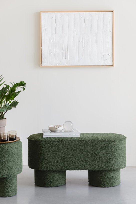 Banc en tissu vert 93x35x44,5cm Lumo - The Cool Republic - The Cool Republic