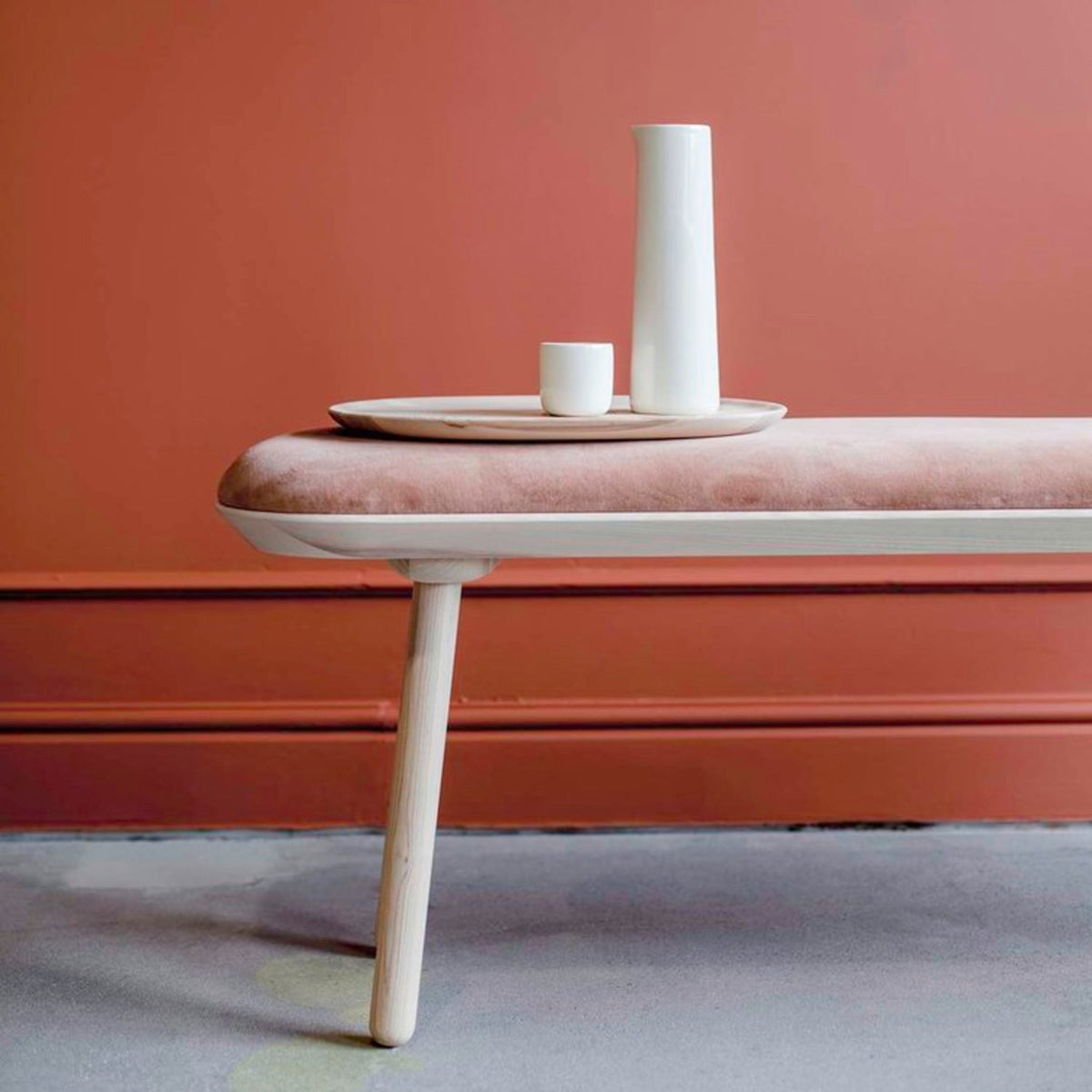 Banc en velours terracota L140 Naïve - Emko - The Cool Republic