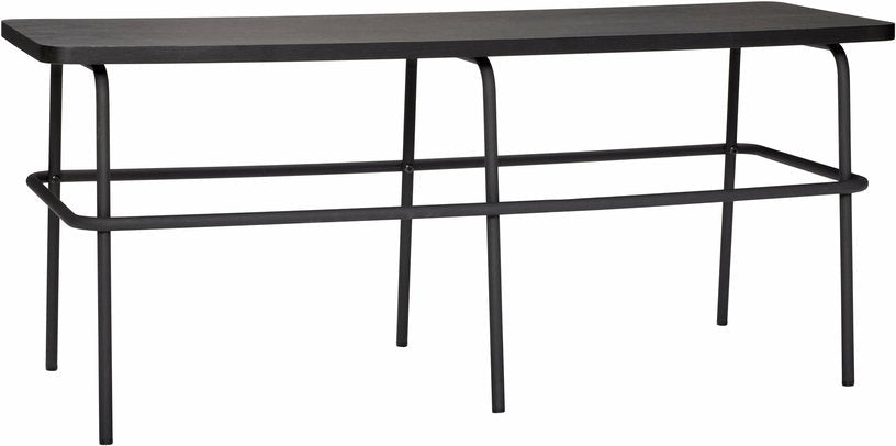 Banc noir en bois de frêne et métal - Hübsch - The Cool Republic