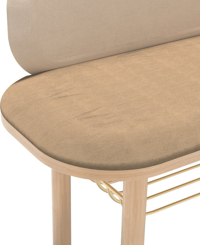 Banc velours camel avec dossier Eustache - Hartô - The Cool Republic