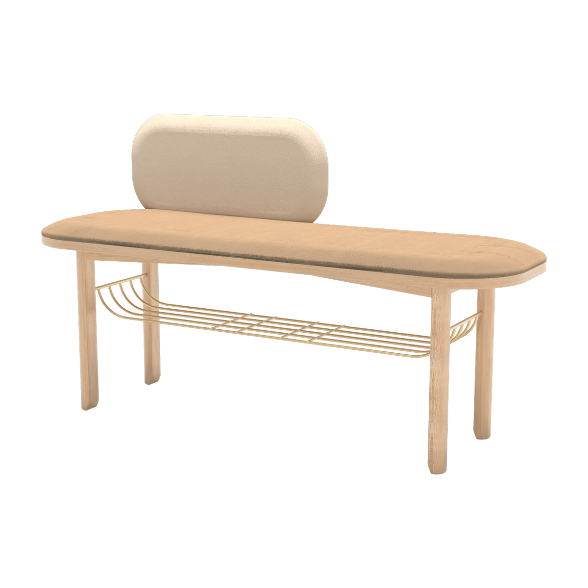 Banc velours camel avec dossier Eustache - Hartô - The Cool Republic