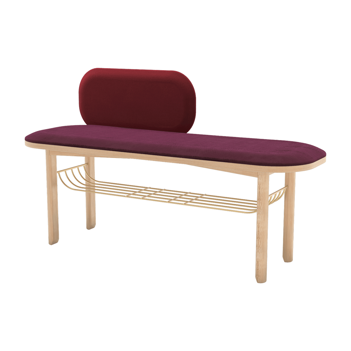 Banc velours rouge avec dossier Eustache - Hartô - The Cool Republic