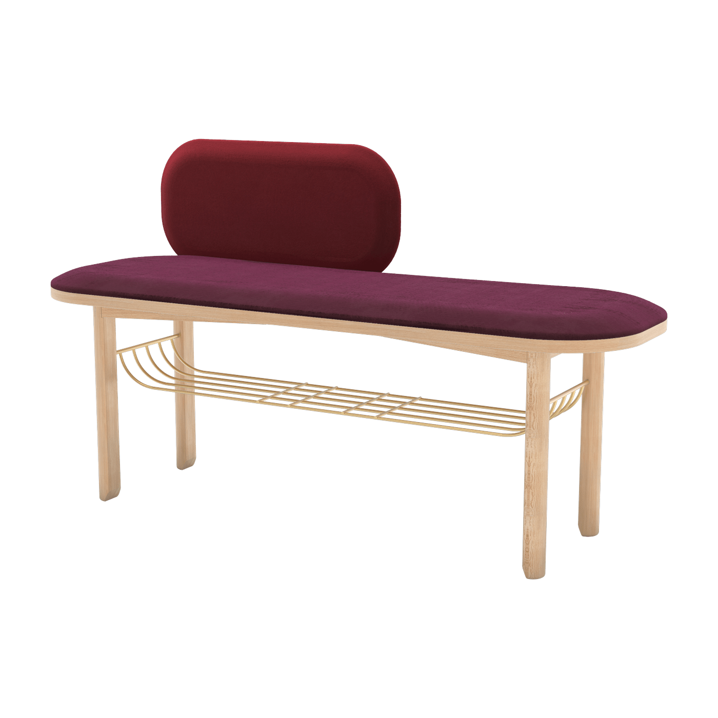 Banc velours rouge avec dossier Eustache - Hartô - The Cool Republic