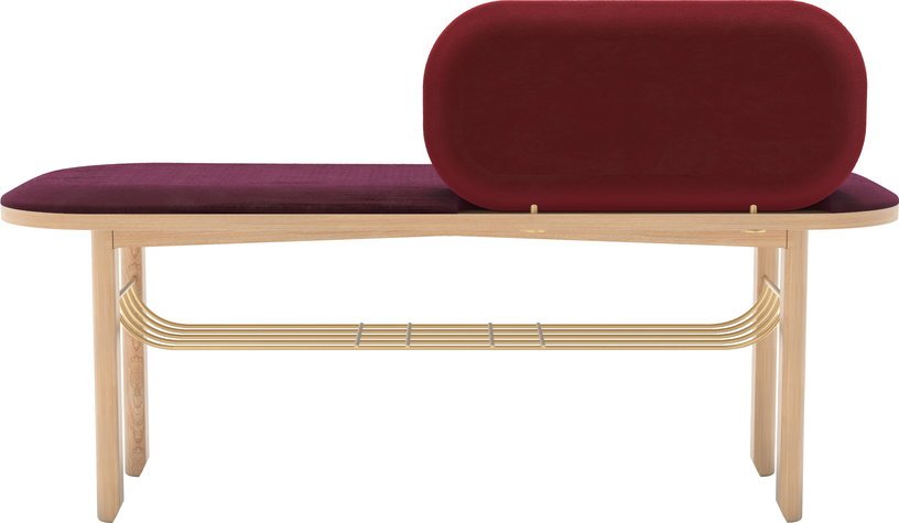Banc velours rouge avec dossier Eustache - Hartô - The Cool Republic