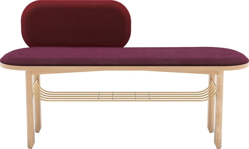 Banc velours rouge avec dossier Eustache - Hartô - The Cool Republic