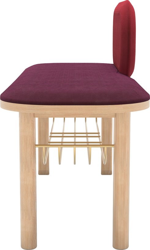 Banc velours rouge avec dossier Eustache - Hartô - The Cool Republic