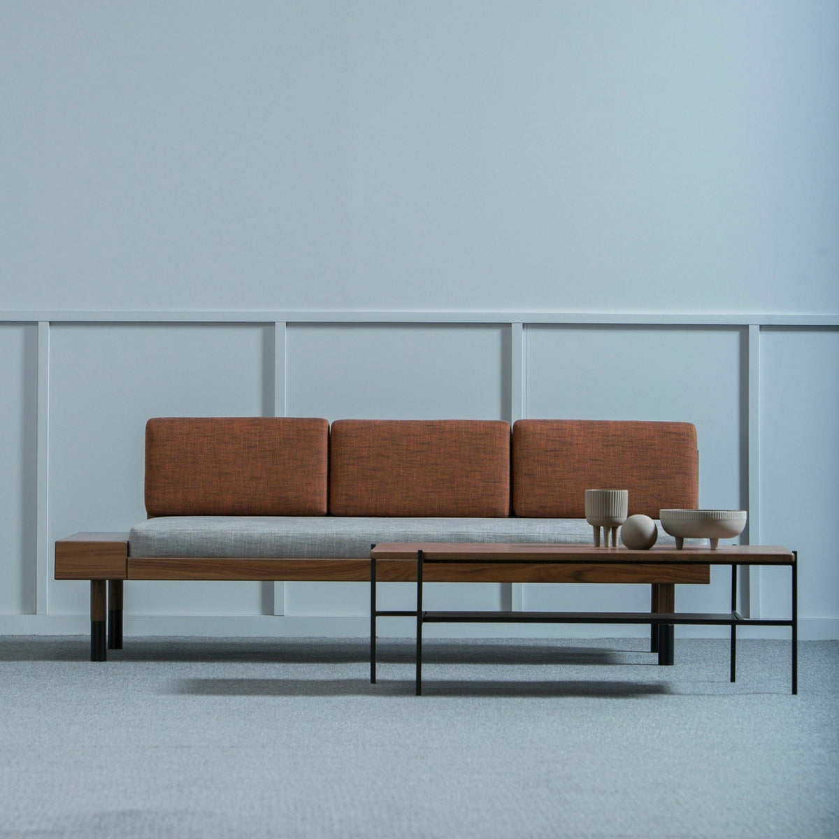 Banquette en laine gris Mid - Kann Design - The Cool Republic