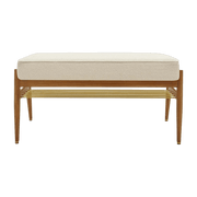 Banquette en tissu bouclé crème et bois de frêne foncé 90 Fox 90 - 366 Concept - The Cool Republic