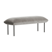 Banquette en velours gris Nakki - Woud - The Cool Republic