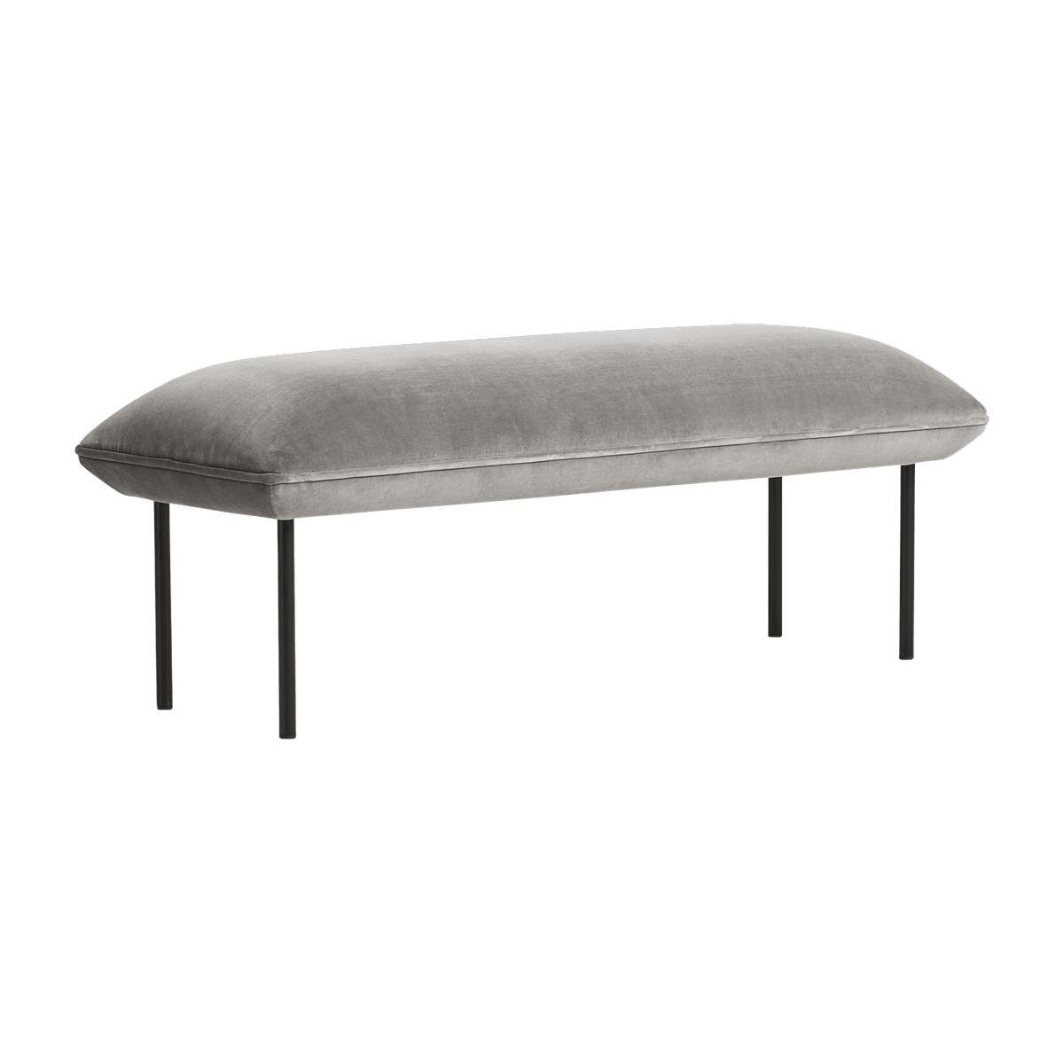 Banquette en velours gris Nakki - Woud - The Cool Republic