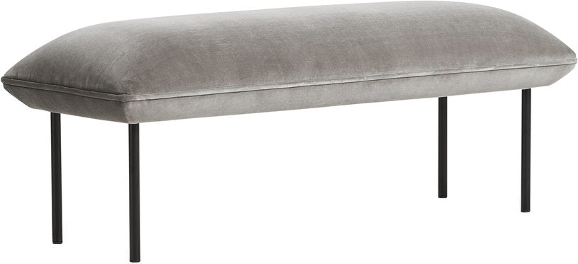 Banquette en velours gris Nakki - Woud - The Cool Republic