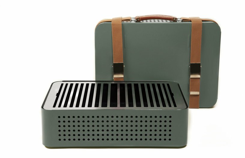 Barbecue portable à charbon vert Mon Oncle - RS Barcelona - The Cool Republic