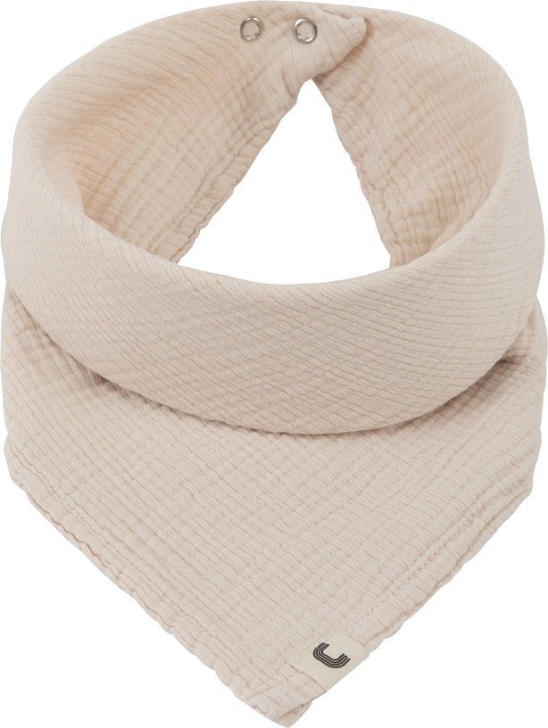 Bavoir en gaze de coton beige avoine Les Petits - The Cool Republic - The Cool Republic