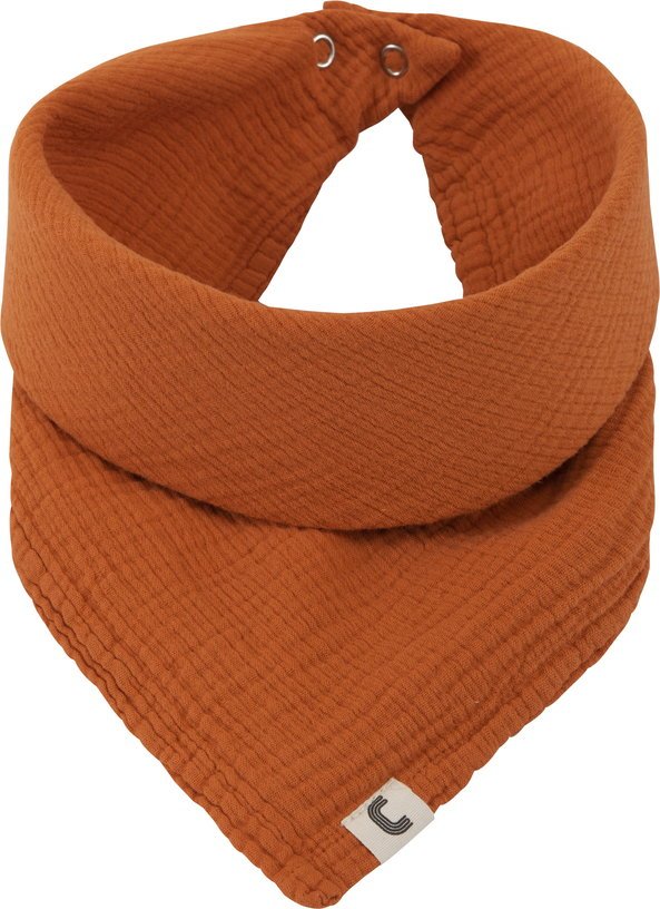 Bavoir en gaze de coton orange abricot Les Petits - The Cool Republic - The Cool Republic