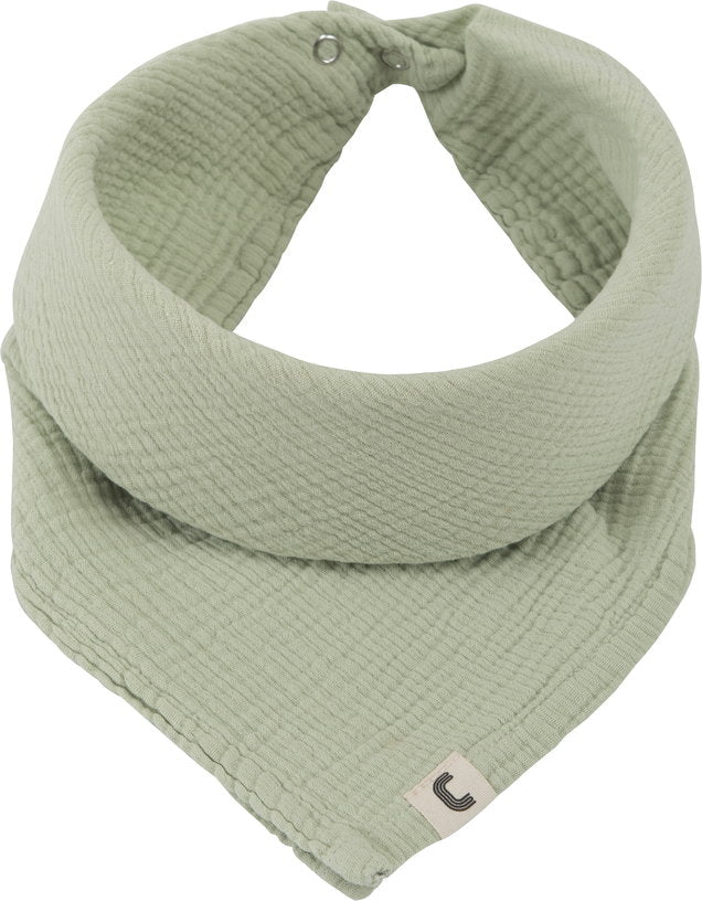 Bavoir en gaze de coton vert amande Les Petits - The Cool Republic - The Cool Republic