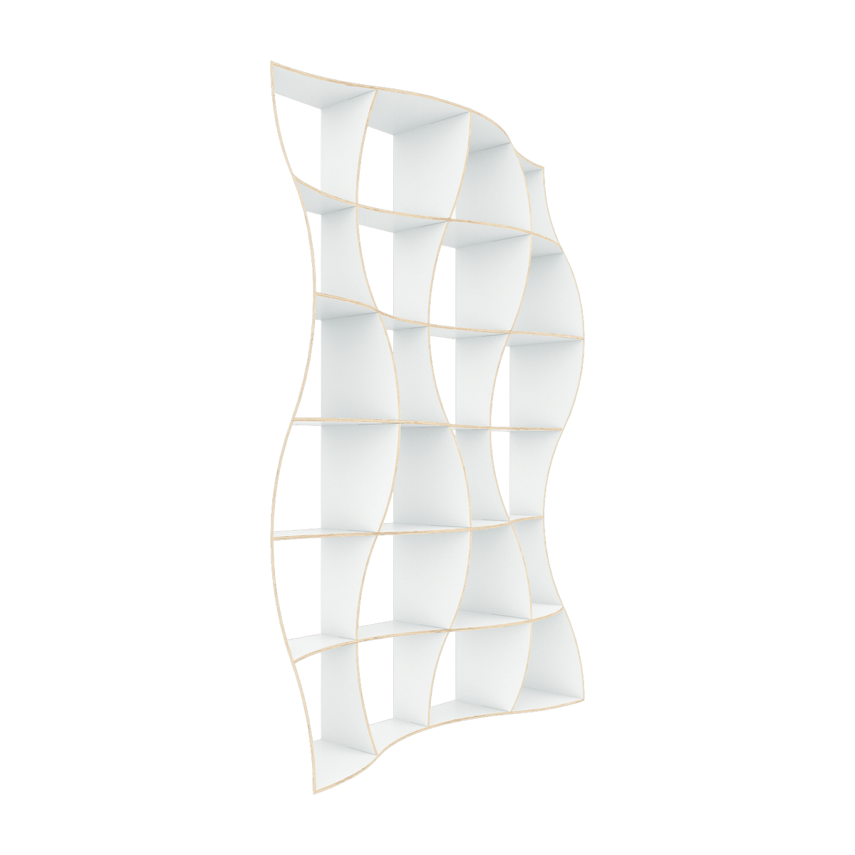 Bibliothèque en bois de bouleau blanc 246 x 165 cm Dune - Jaanus Orgusaar - The Cool Republic